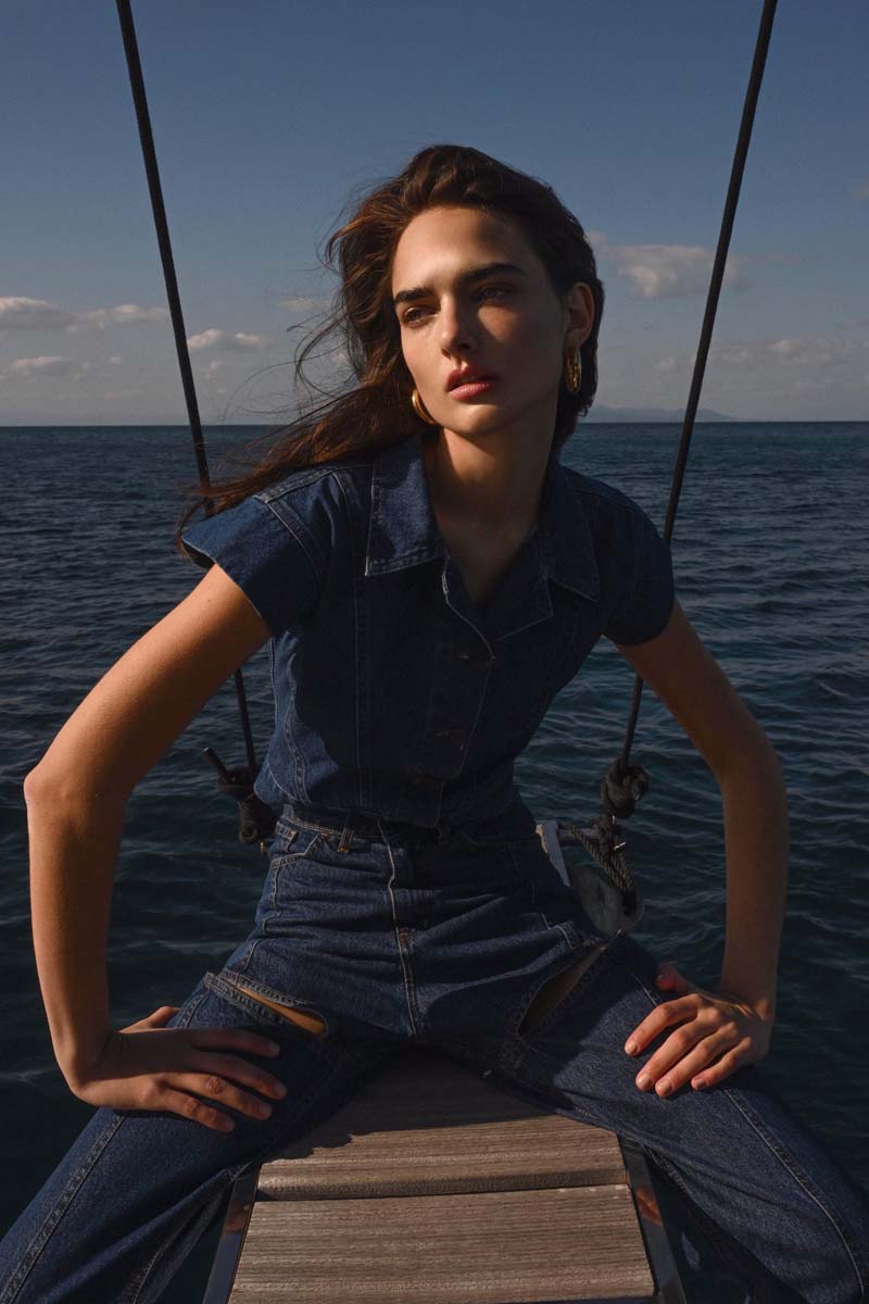 Rosalia Vest Jacket Mid Blue - Image 2