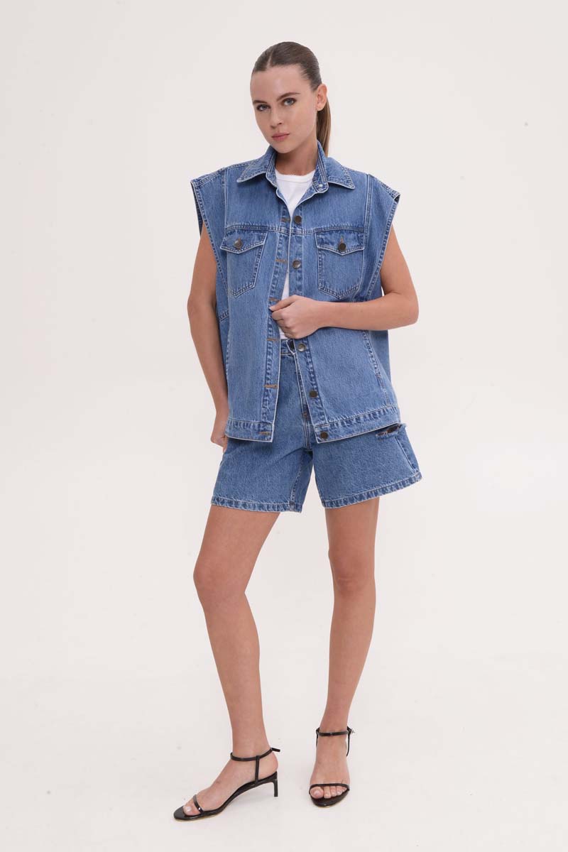 Blair Jacket Mid Blue - Image 2