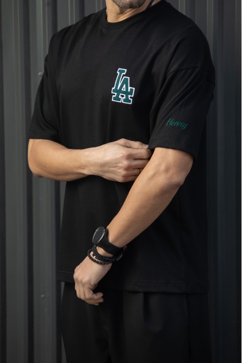 Henry t-shirt LA - BLACK - Image 4